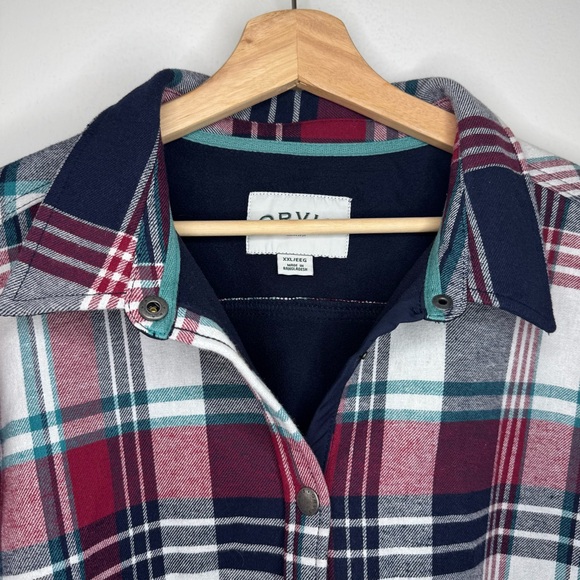 Orvis Fleece Lined Flannel Pinnacle Plaid Shirt Shacket Jacket XX LARGE - Picture 4 of 8